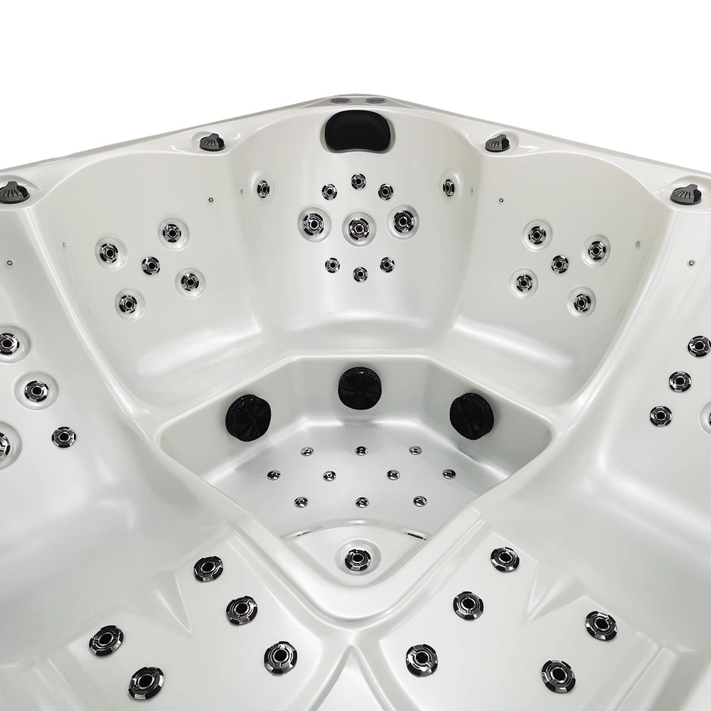 CenturaHeat - Matterhorn Premium 5 Seater Spa Hot Tub – White Pearlescent - Your Fitness Hub