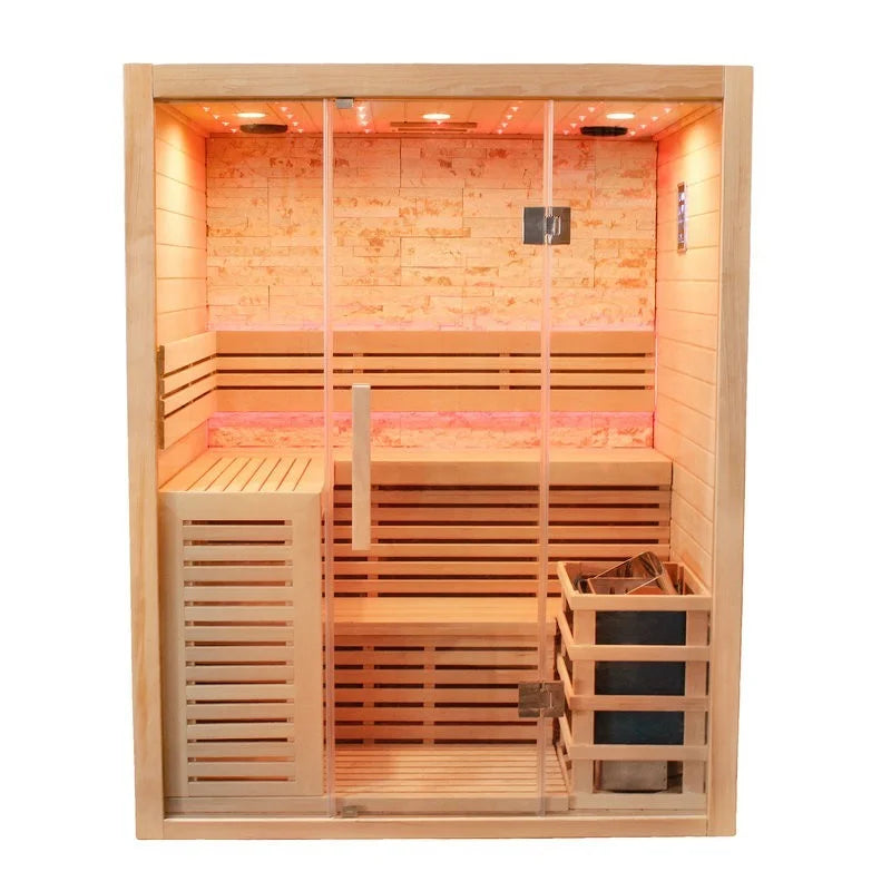 CenturaHeat - Luxury Steam Traditional Indoor Sauna with Glass Door - Your Fitness Hub