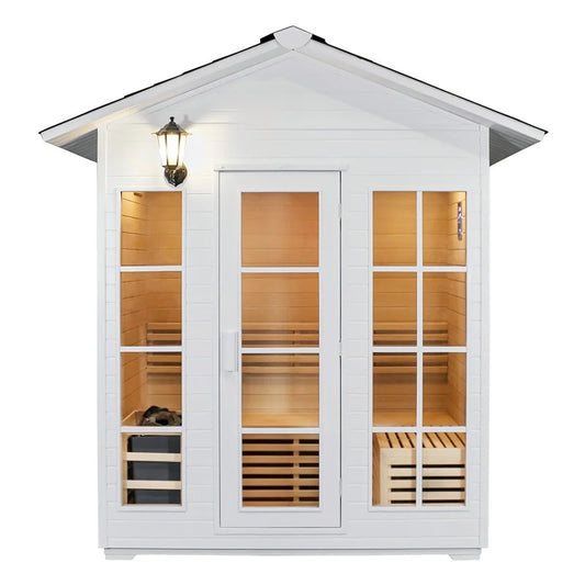CenturaHeat - 4 Person Outside White Sauna - Your Fitness Hub