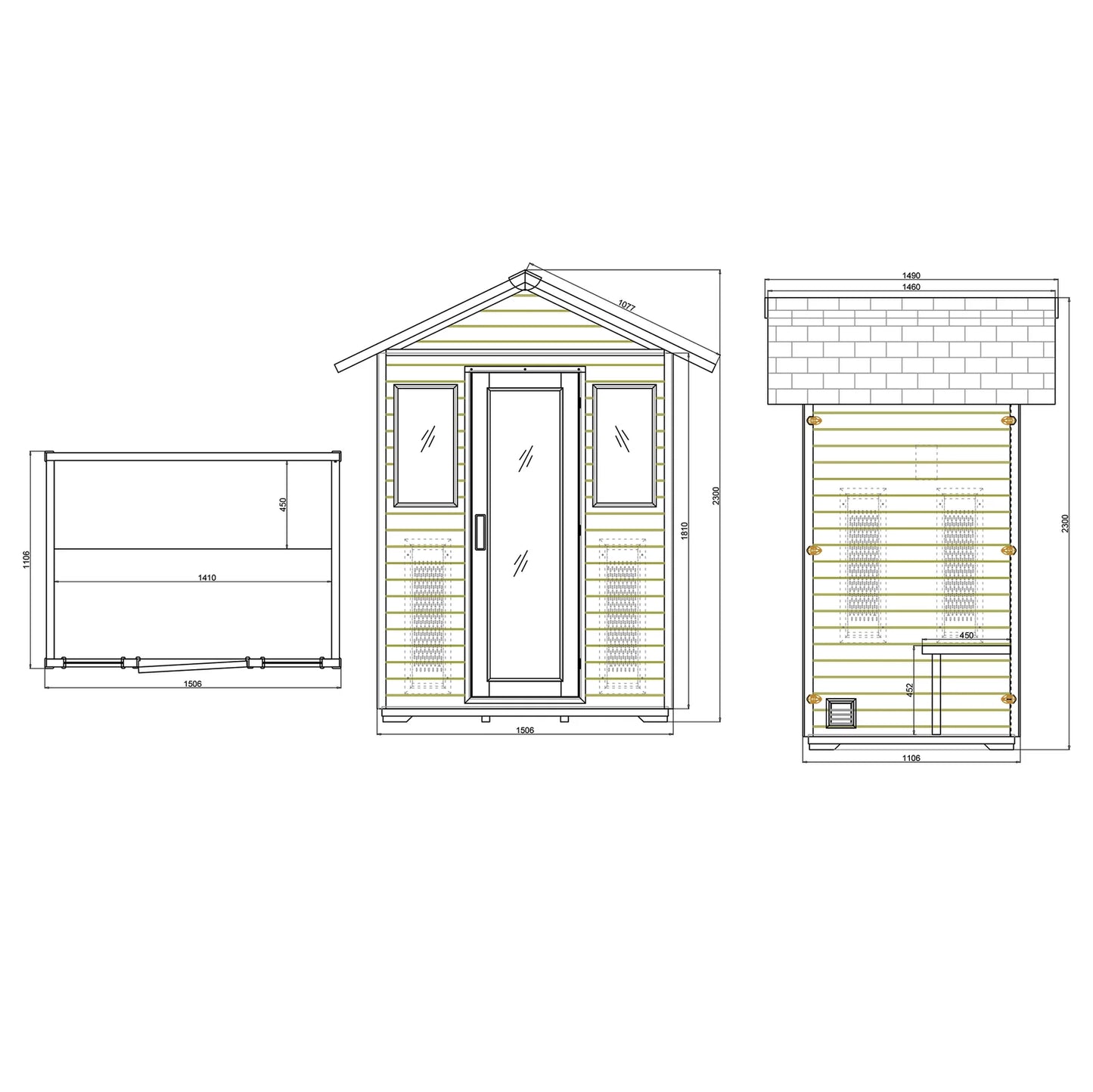 CenturaHeat - 3 Person Outdoor Infrared Sauna - HEAT-HS5002 - Your Fitness Hub