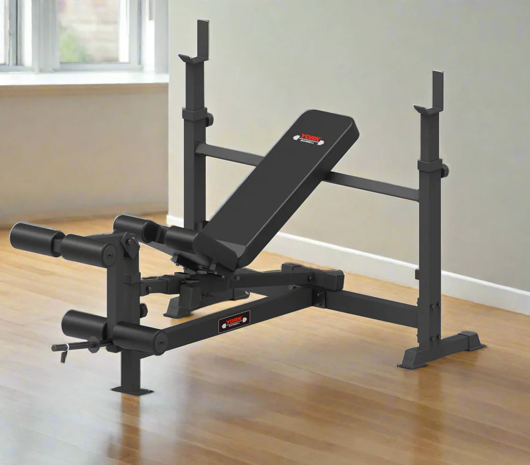 York Barbell C19BB Olympic Barbell Bench With Leg Developer