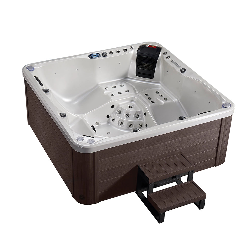 CenturaHeat - Matterhorn Premium 5 Seater Spa Hot Tub – White Pearlescent