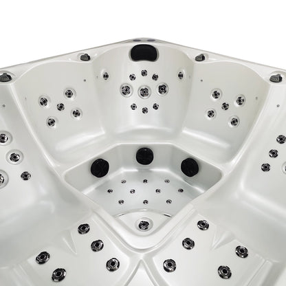 CenturaHeat - Matterhorn Premium 5 Seater Spa Hot Tub – White Pearlescent