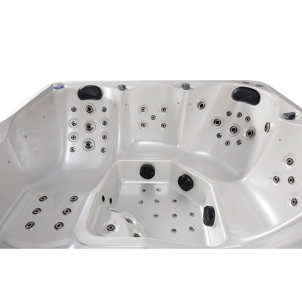 CenturaHeat - Matterhorn Premium 5 Seater Spa Hot Tub – White Pearlescent