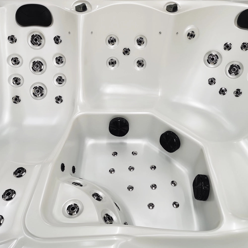 CenturaHeat - Matterhorn Premium 5 Seater Spa Hot Tub – White Pearlescent