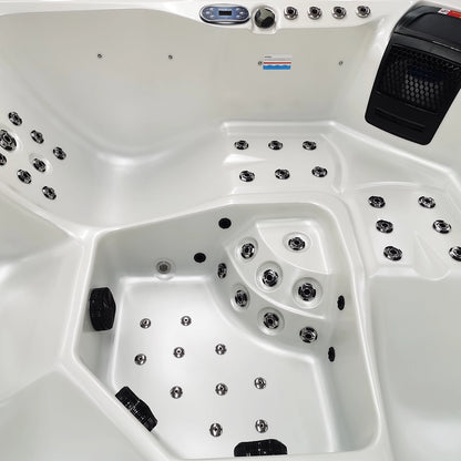 CenturaHeat - Matterhorn Premium 5 Seater Spa Hot Tub – White Pearlescent