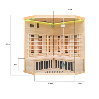 Miracle Sauna - 4 Person Corner Far Infrared Sauna