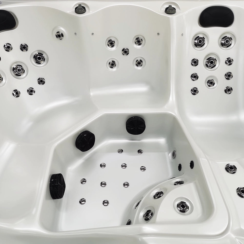 CenturaHeat - Matterhorn Premium 5 Seater Spa Hot Tub – White Pearlescent