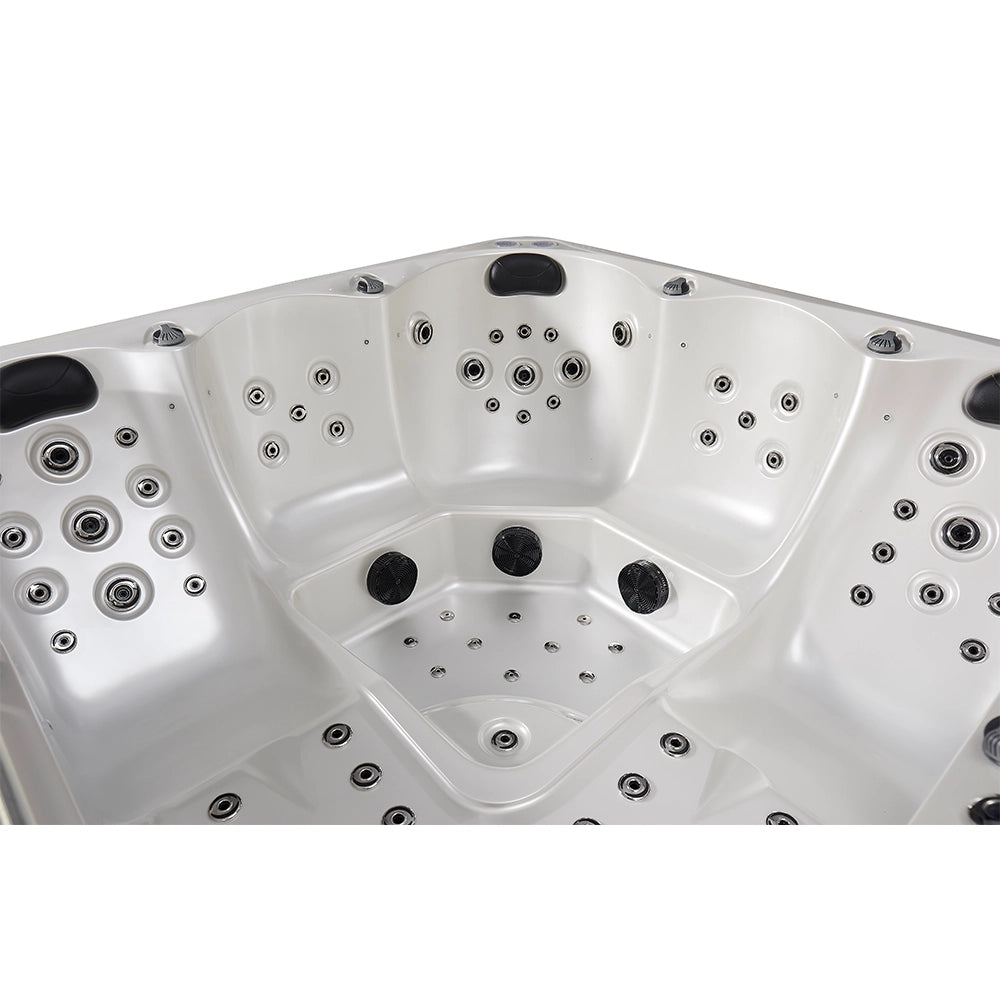 CenturaHeat - Matterhorn Premium 5 Seater Spa Hot Tub – White Pearlescent