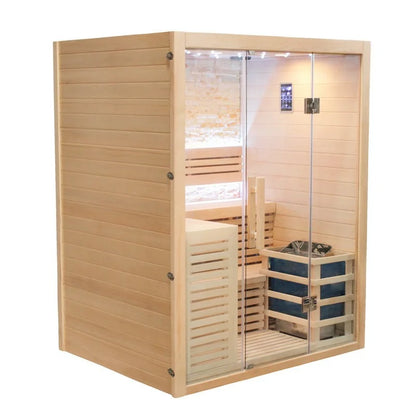 CenturaHeat - Luxury Steam Traditional Indoor Sauna with Glass Door