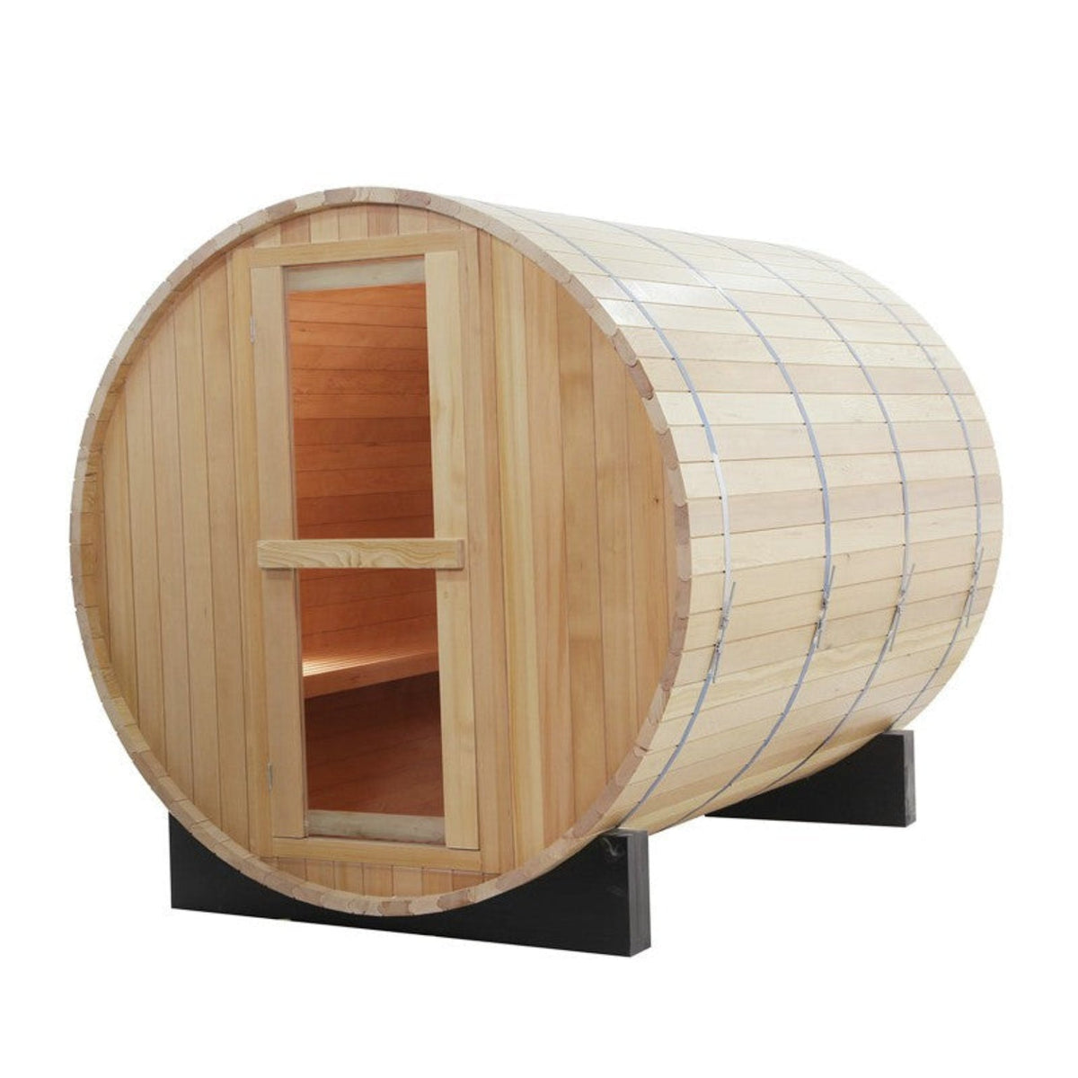 CenturaHeat 4-6 Person Wood Barrel Outdoor Steam Sauna - Your Fitness Hub