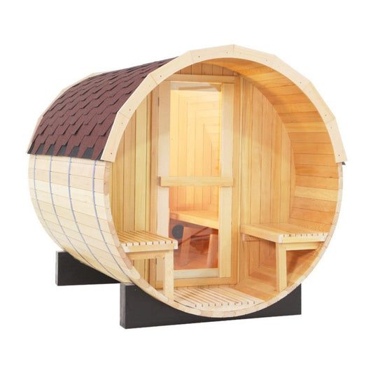 CenturaHeat 4-6 Person Outdoor Wood Barrel Steam Sauna - Your Fitness Hub