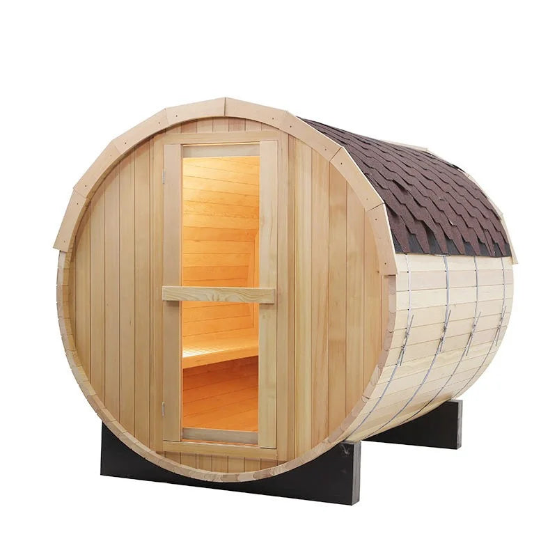 CenturaHeat - 4-6 Person Outdoor Wood Barrel Sauna - HS-BS001A