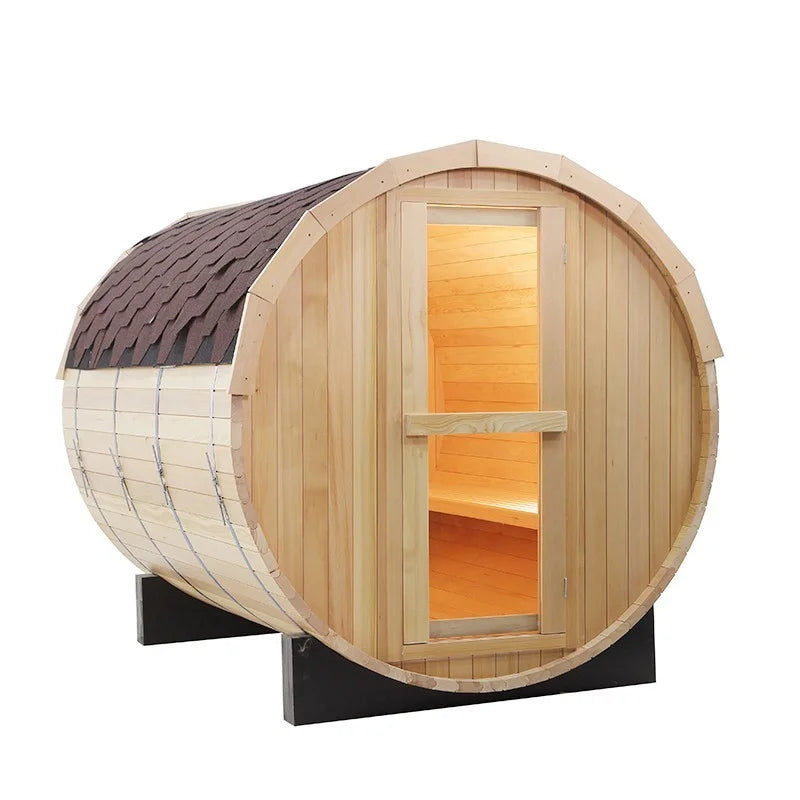 CenturaHeat - 4-6 Person Outdoor Wood Barrel Sauna - HS-BS001A