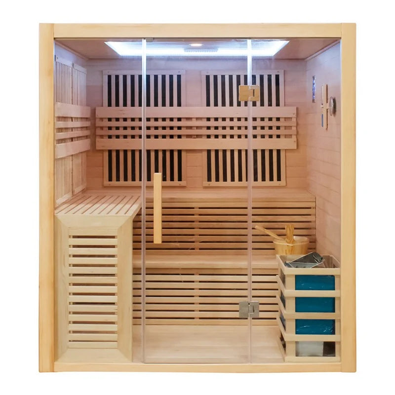 CenturaHeat - 4 Person Combination Bio Indoor Sauna - 6100W