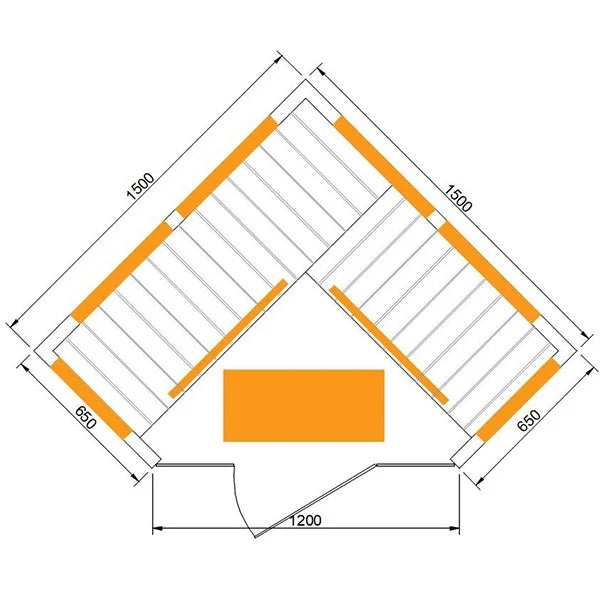 CenturaHeat - 4-5 Person Diamond Corner Sauna