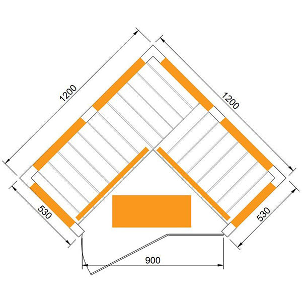 CenturaHeat 2-3 Person Diamond Corner Indoor Sauna - Your Fitness Hub