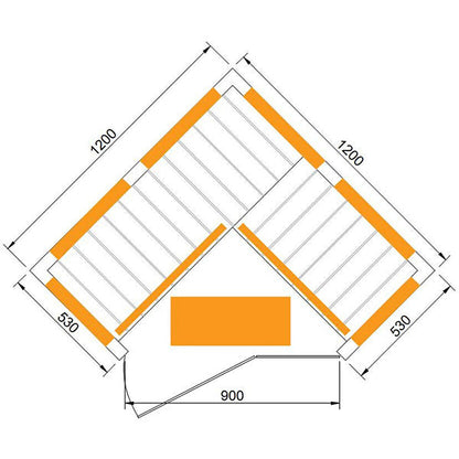 CenturaHeat 2-3 Person Diamond Corner Indoor Sauna - Your Fitness Hub