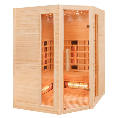 CenturaHeat 4-5 Person Infrared Diamond Corner Indoor Sauna - Your Fitness Hub