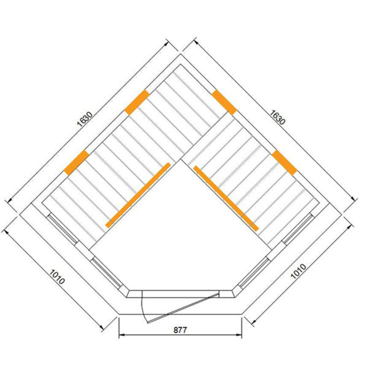 CenturaHeat 4-5 Person Diamond Infrared Corner Indoor Sauna - Your Fitness Hub