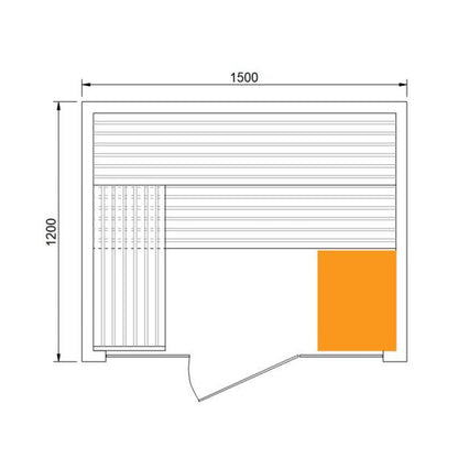 CenturaHeat Luxury Steam Traditional Indoor Sauna with Glass Door - Your Fitness Hub