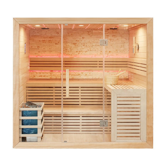 CenturaHeat Luxury Traditional Steam 5-6 Person Indoor Sauna - Your Fitness Hub
