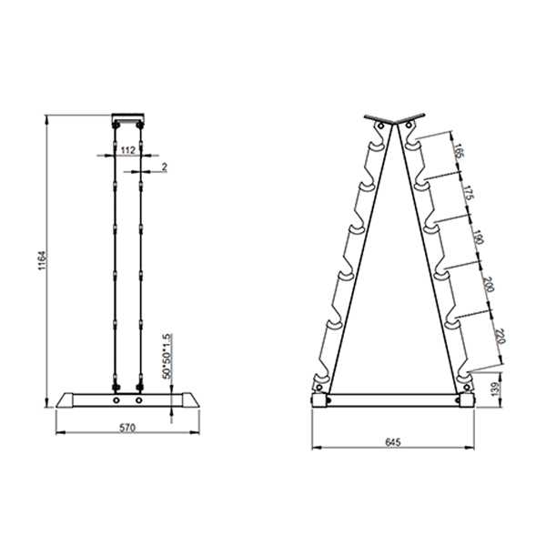 Gym Gear - A Frame Hex Dumbbell Rack