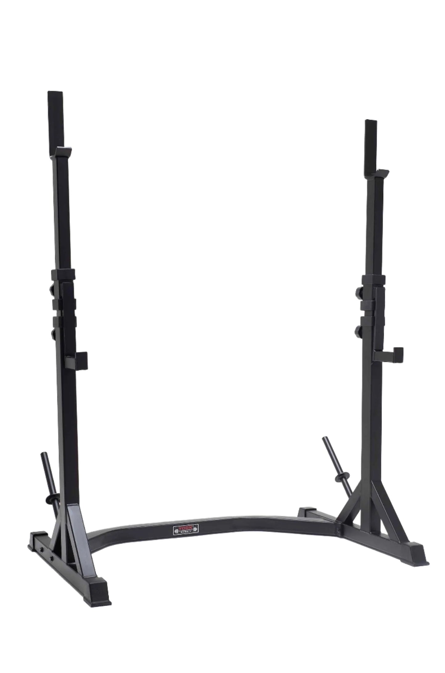 York Barbell C19S Squat Stands With Drop Hooks, Plate Storage