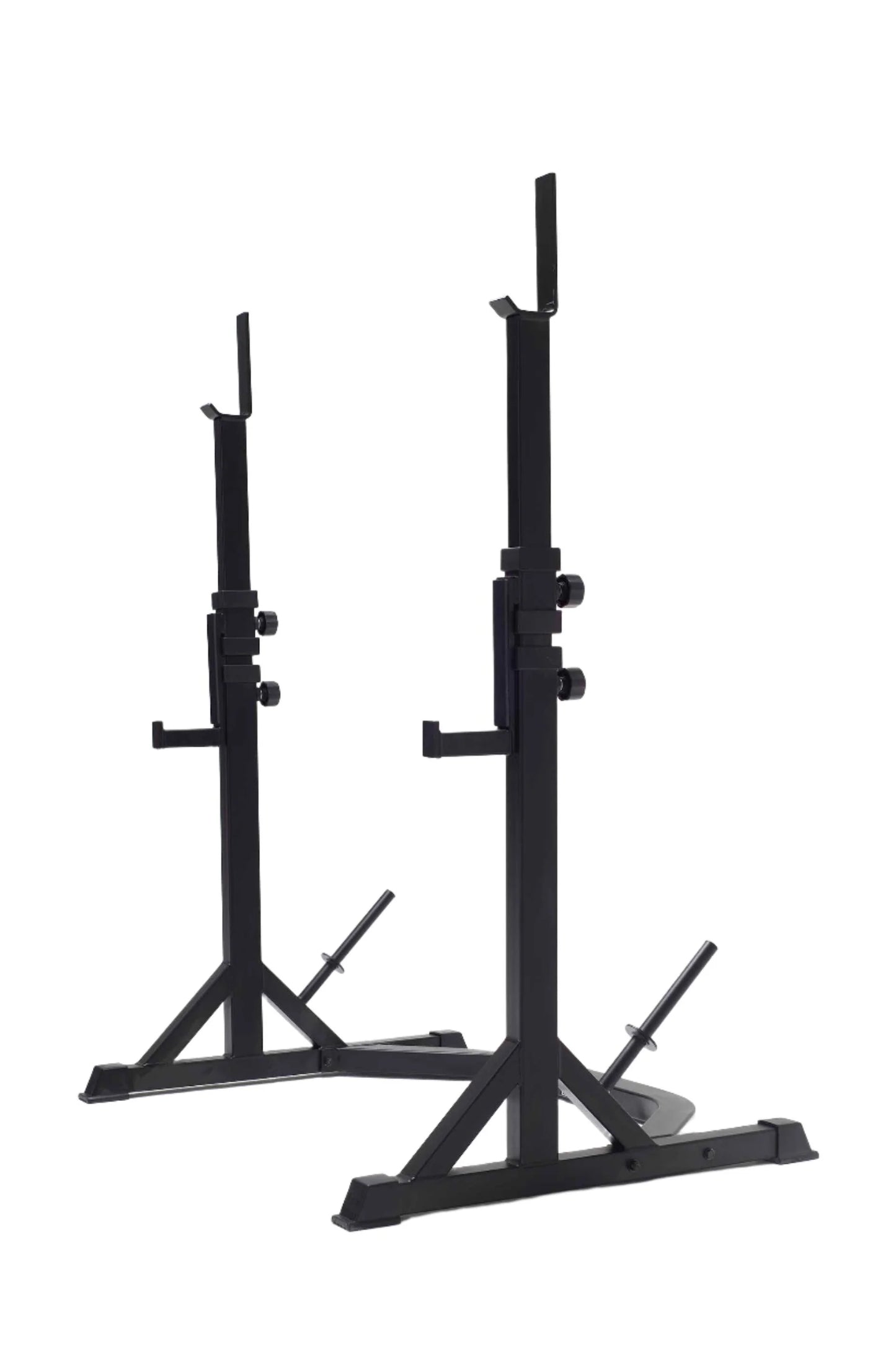 York Barbell C19S Squat Stands With Drop Hooks, Plate Storage