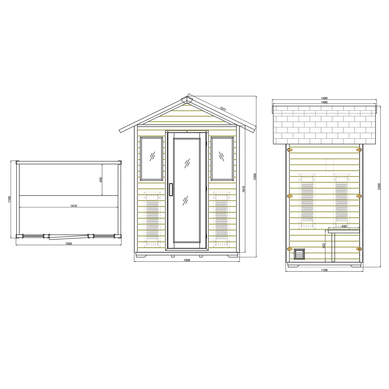 CenturaHeat - 3 Person Outdoor Infrared Sauna - HEAT-HS5002 - Your Fitness Hub