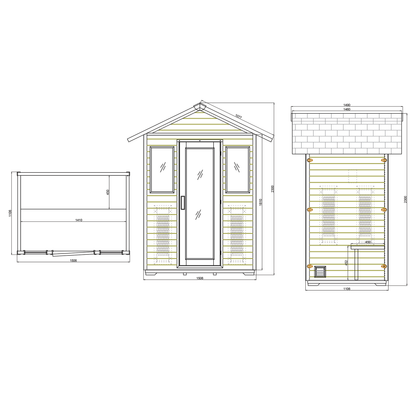 CenturaHeat 3 Person Luxury Outdoor Infrared Sauna - Your Fitness Hub