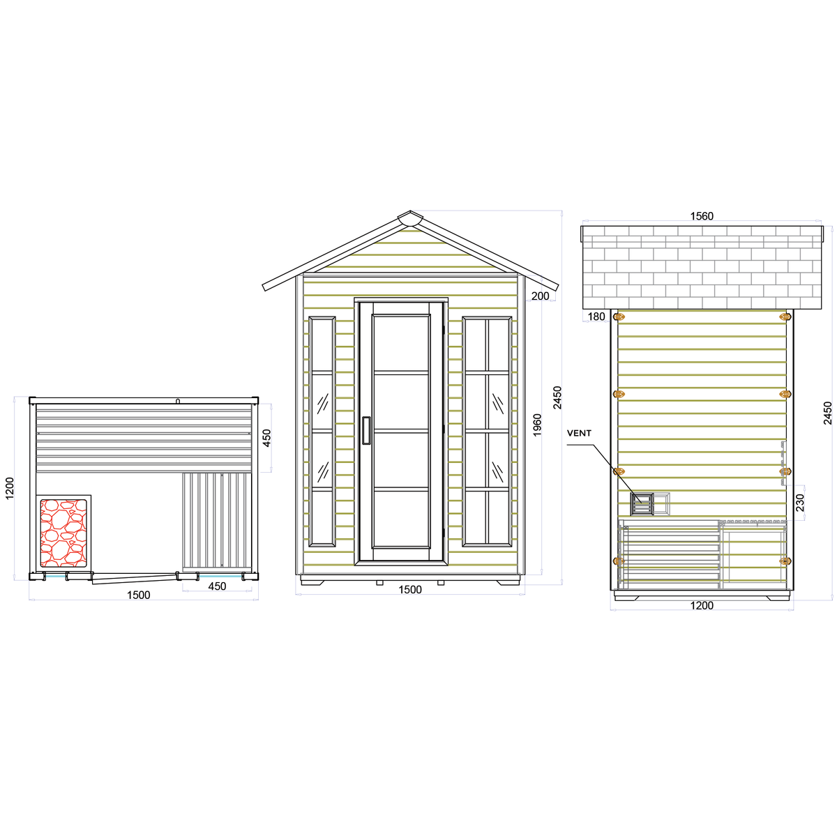 CenturaHeat 3 Person Outdoor Steam Sauna - Your Fitness Hub