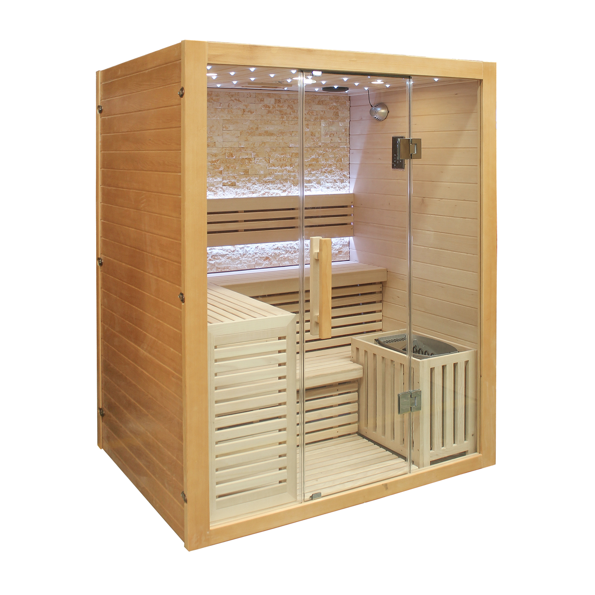 CenturaHeat Luxury Steam Traditional Indoor Sauna with Glass Door - Your Fitness Hub