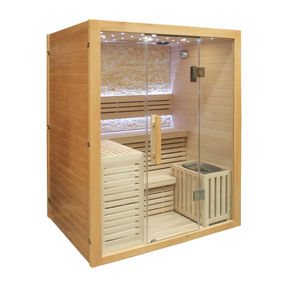 CenturaHeat Luxury Steam Traditional Indoor Sauna with Glass Door - Your Fitness Hub