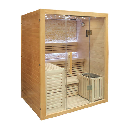 CenturaHeat - Luxury Steam Traditional Indoor Sauna with Glass Door