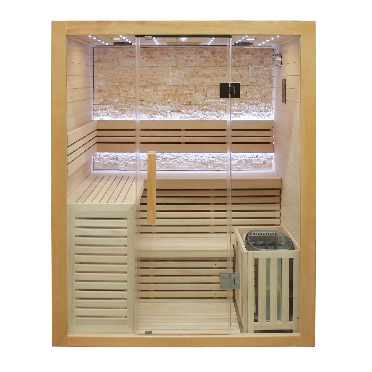 CenturaHeat - Luxury Steam Traditional Indoor Sauna with Glass Door