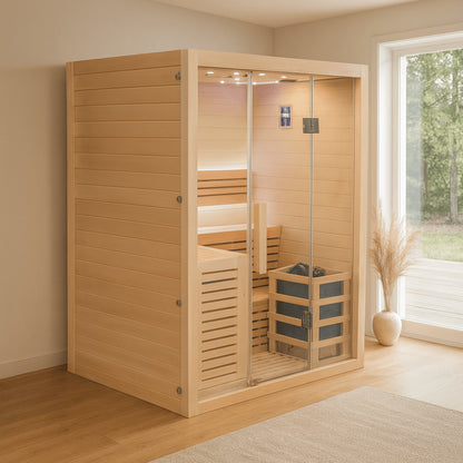 CenturaHeat - Luxury 3-4 Person Steam Indoor Sauna (No Stones)