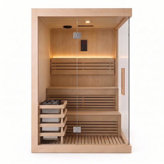 CenturaHeat - 2 Person Canadian Hemlock Indoor Sauna with 2.3kW Harvia Heater SKU: