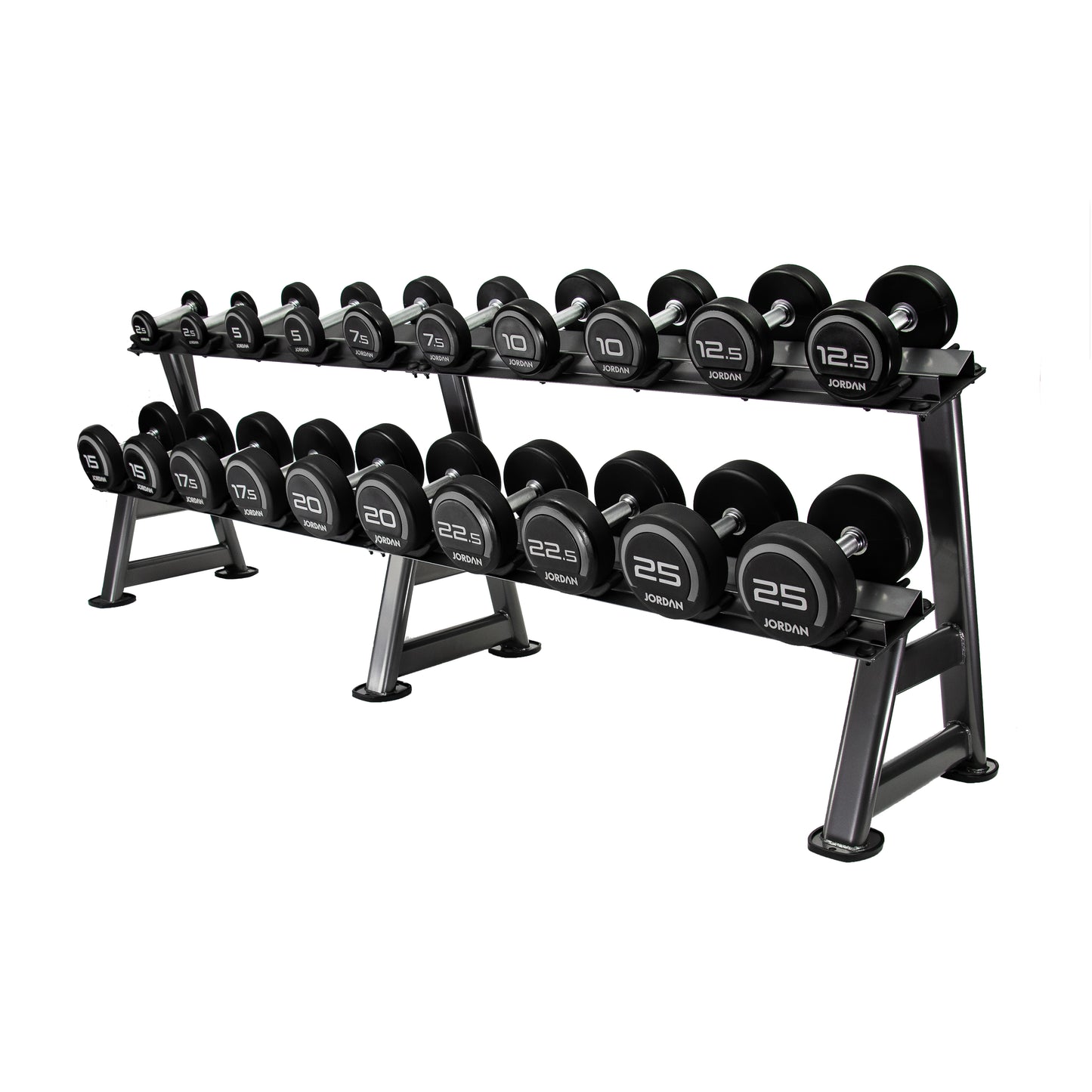 JORDAN 10 Pair Dumbbell Rack (2 tier) Grey