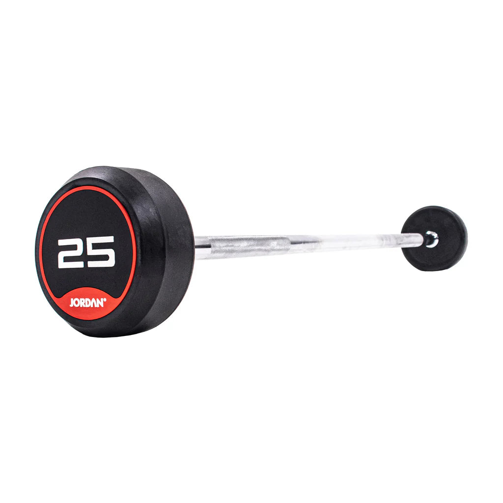 JORDAN Rubber Barbells - Straight Bar (Red)