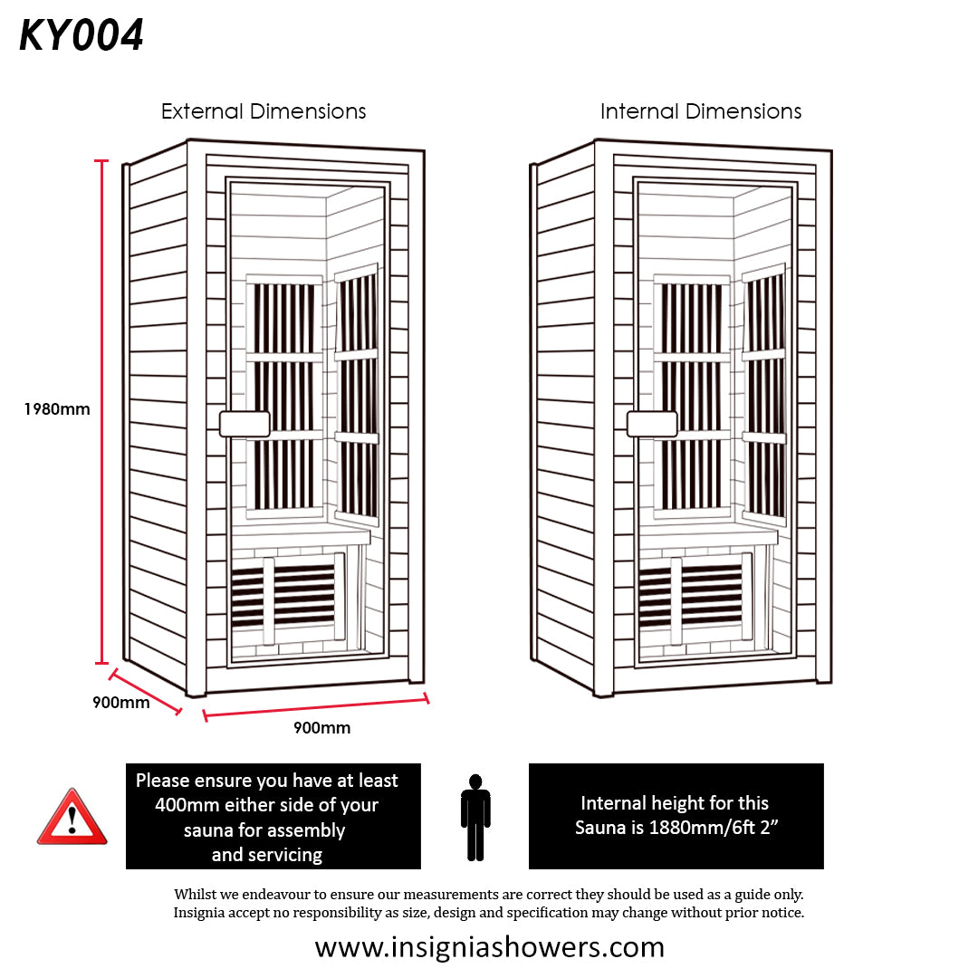 Insignia - KY004 - Infrared Sauna - 900mm x 900mm