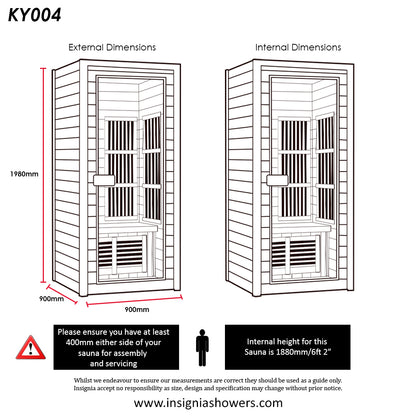 Insignia - KY004 - Infrared Sauna - 900mm x 900mm - Your Fitness Hub