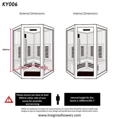 Insignia - KY006 - Infrared Sauna - 1300mm x 1300mm