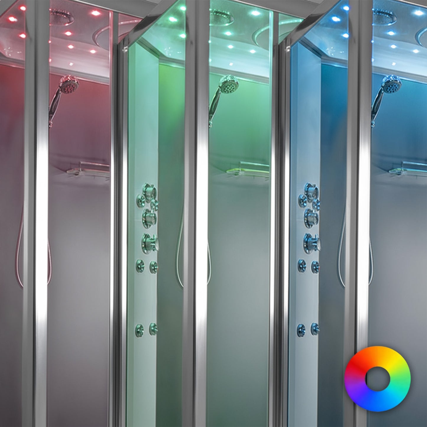 Insignia - Platinum Twin Steam Shower 1400x900mm - Chrome Frame-Mirror - Your Fitness Hub