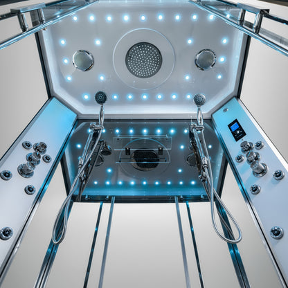 Insignia - Platinum Twin Steam Shower 1400x900mm - Chrome Frame-Mirror - Your Fitness Hub