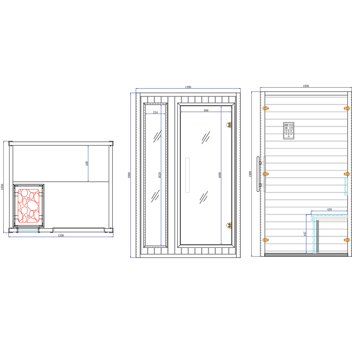 CenturaHeat Traditional Steam Double 2 Person Indoor Sauna - Your Fitness Hub