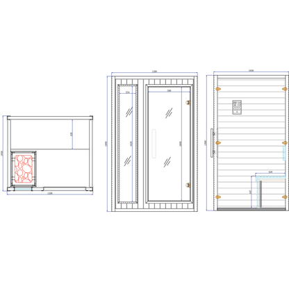 CenturaHeat Traditional Steam Double 2 Person Indoor Sauna - Your Fitness Hub