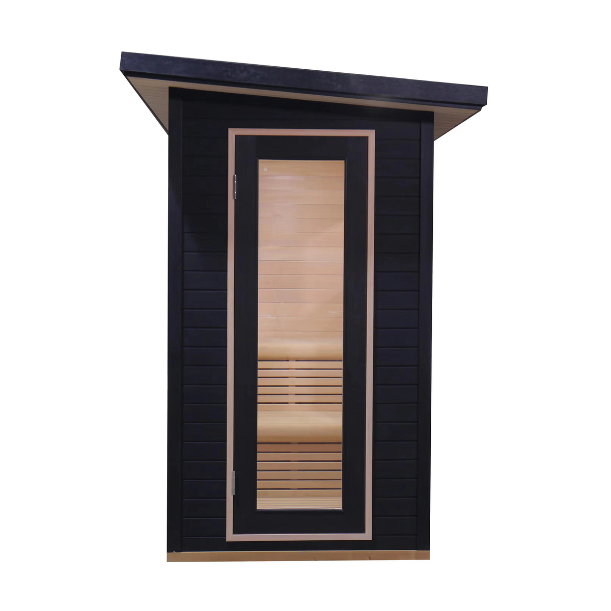 CenturaHeat 2 Person Black-Finished Hemlock Outdoor Sauna with 6kW Harvia Heater - Your Fitness Hub