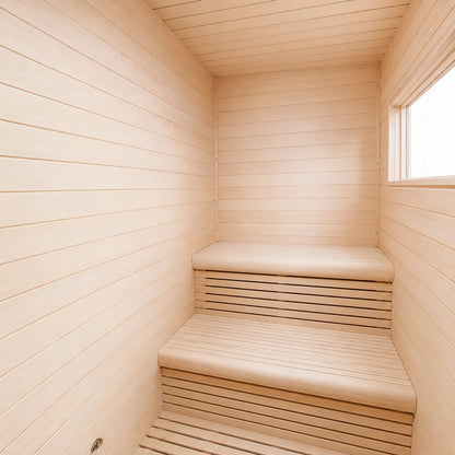 CenturaHeat - 2 Person Black-Finished Hemlock Outdoor Sauna with 6kW Harvia Heater