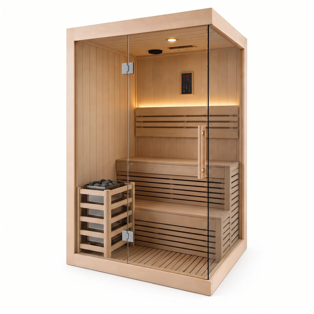 CenturaHeat - 2 Person Canadian Hemlock Indoor Sauna with 2.3kW Harvia Heater SKU:
